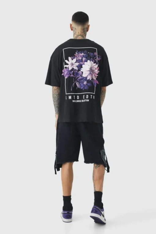 Tall Oversized Floral Back Graphic T-shirt