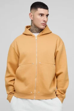 Tall Oversized Heavyweight Boxy Zip Thru Carpenter Hoodie