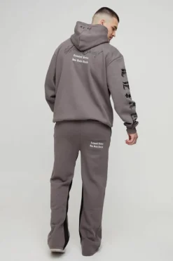 Tall Oversized Official Embroidery Hooded Relaxed Flare Tracksuit