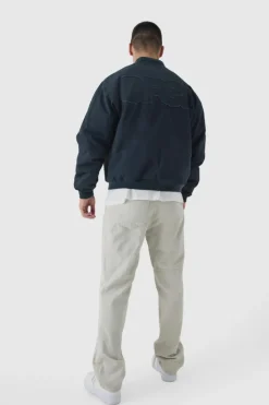 Tall Oversized Padded Twill Applique Bomber
