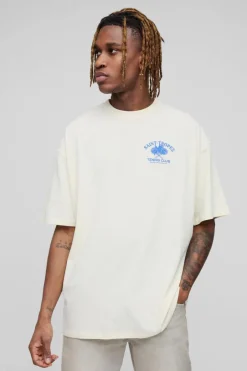 Tall Oversized Saint Tropez Print T-shirt