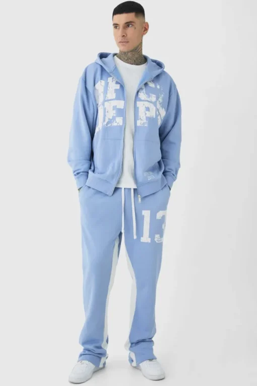 Tall Oversized Zip Through OFCL Gusset Hooded Tracksuit