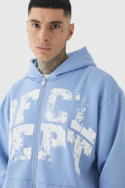 Tall Oversized Zip Through OFCL Gusset Hooded Tracksuit
