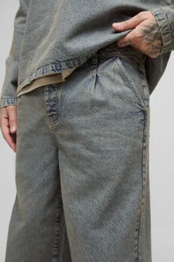 Tall Pleated Baggy Jeans