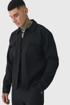 Tall Pleated Cargo Overshirt