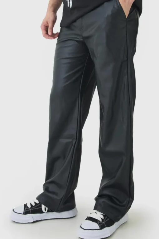 Tall PU Relaxed Fit Trousers