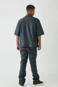 Tall PU Short Sleeve Overshirt