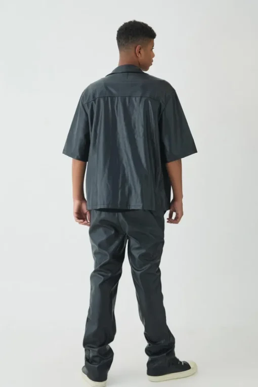 Tall PU Short Sleeve Overshirt