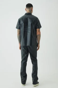 Tall PU Slim Fit Flared Trousers