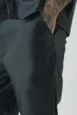 Tall PU Slim Fit Flared Trousers