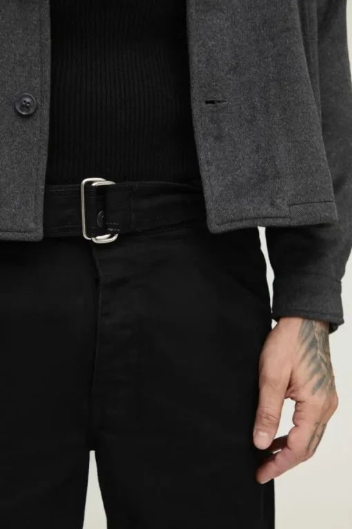 Tall Relaxed Fit Belted Trousers in Black