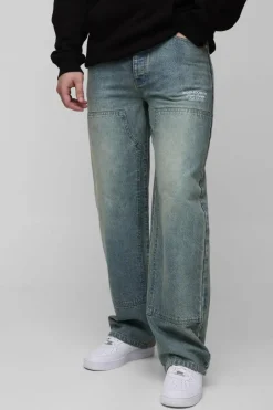 Tall Relaxed Fit Embroidered Carpenter Jeans