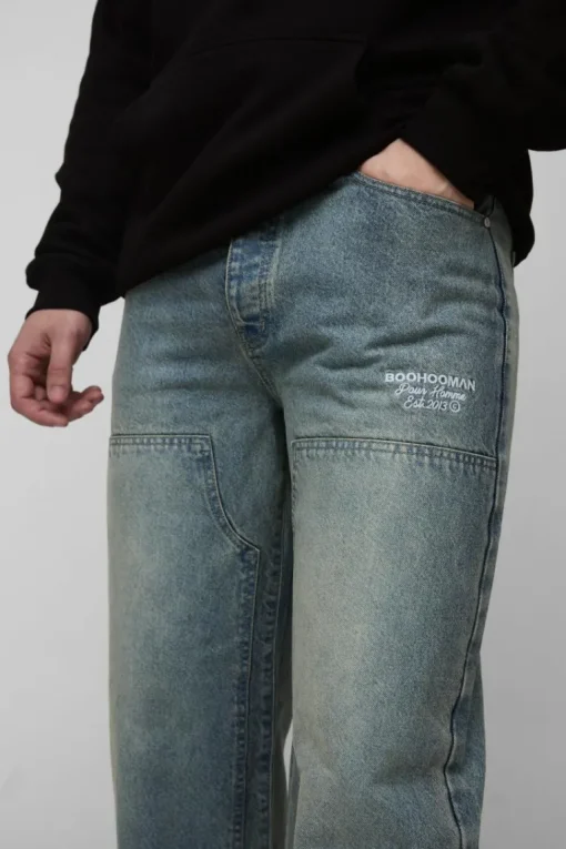 Tall Relaxed Fit Embroidered Carpenter Jeans