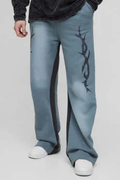Tall Relaxed Fit Flare Spray Wash Graphic Jogger