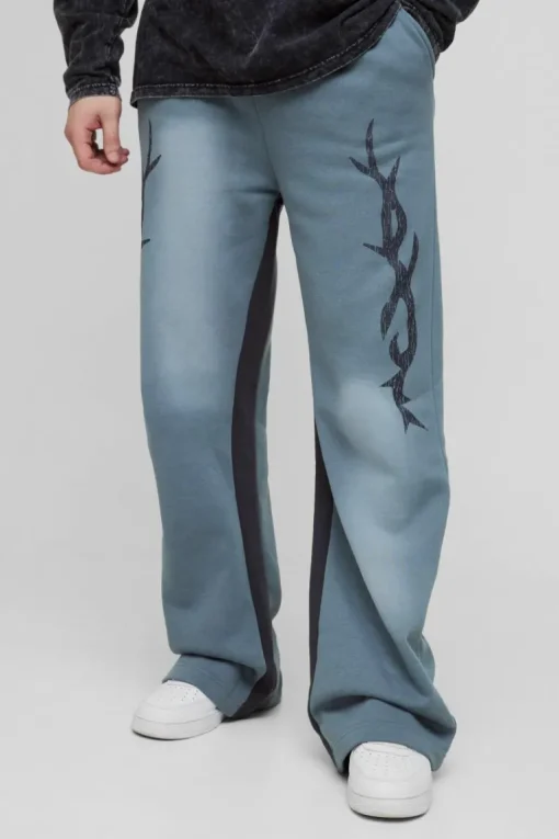 Tall Relaxed Fit Flare Spray Wash Graphic Jogger