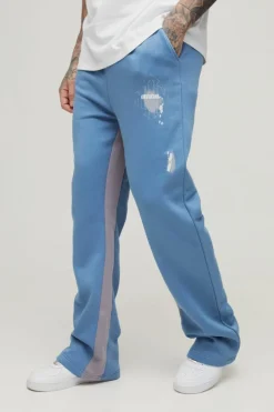 Tall Relaxed Man Paint Splatter Flare Jogger