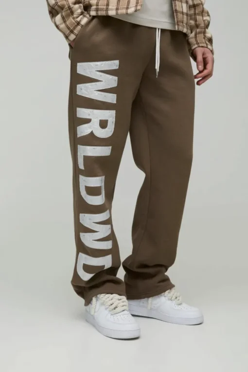 Tall Relaxed Satin Applique WRLDWD Jogger