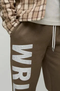 Tall Relaxed Satin Applique WRLDWD Jogger