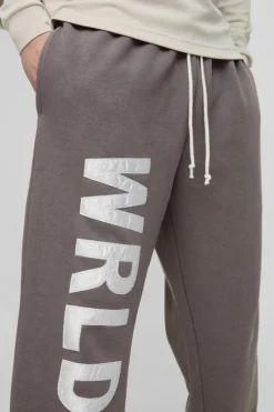 Tall Relaxed Satin Applique WRLDWD Jogger