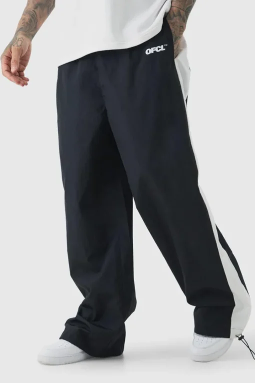 Tall Side Panel Track Pants in Black