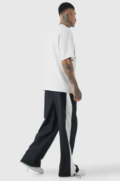 Tall Side Panel Track Pants in Black