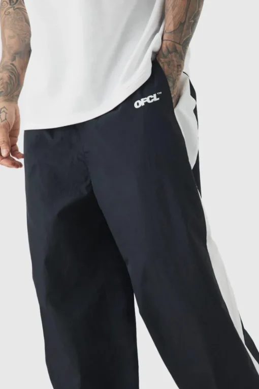 Tall Side Panel Track Pants in Black
