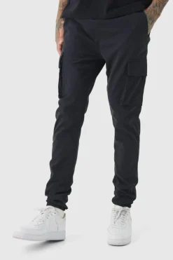 Tall Skinny Fit Elasticated Waist Cuffed Cargo Trousers