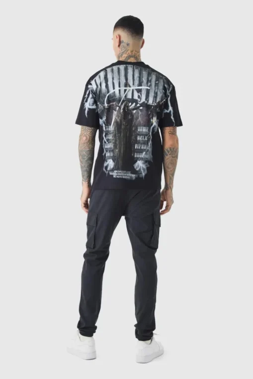 Tall Skinny Fit Elasticated Waist Cuffed Cargo Trousers