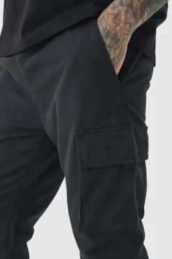 Tall Skinny Fit Elasticated Waist Cuffed Cargo Trousers