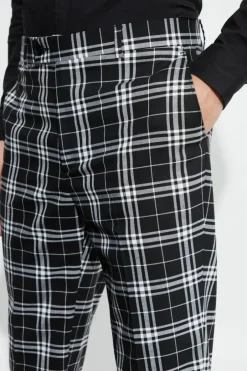 Tall Skinny Fit Mono Tartan Cropped Trouser
