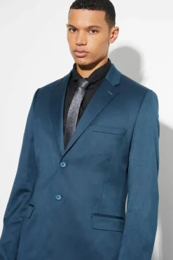 Tall Skinny Satin Suit Jacket