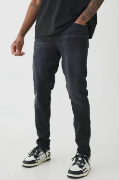 Tall Skinny Stretch Applique Gusset Jeans