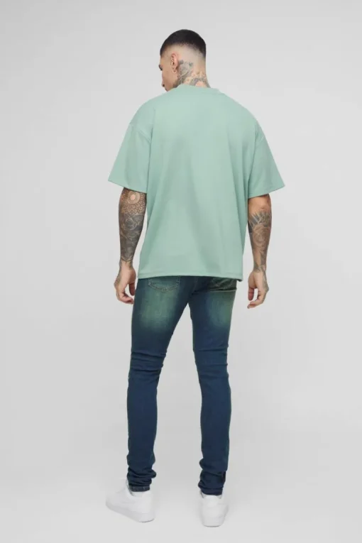Tall Skinny Stretch Ripped Distressed Biker Jeans
