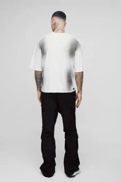 Tall Slim Fit Flare Stacked Trouser With Ruched Detail