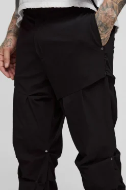 Tall Slim Fit Flare Stacked Trouser With Ruched Detail