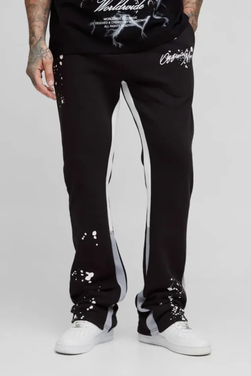 Tall Slim Stacked Flare Jogger With Gusset Panel