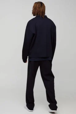 Tall Smart Interlock De Bossed Zip Up Overshirt