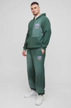 Tall Spray Wash Waffle Graphic Hooded Tracksuit