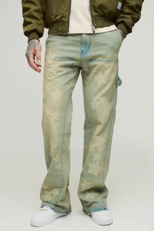 Tall Star Applique Gusset Detail Carpenter Jeans