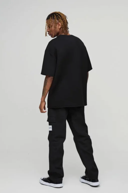 Tall Straight Leg Ankle Grazer Woven Tab Cargo Trouser