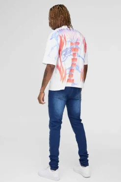 Tall Super Skinny Busted Knee Biker Jeans