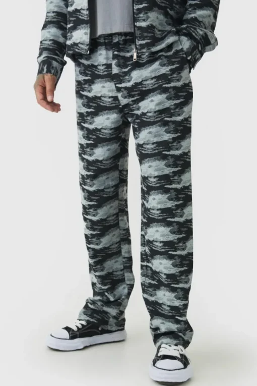 Tall Textured Jacquard Relaxed Fit Trousers