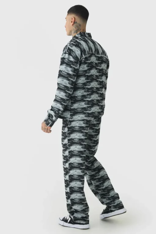 Tall Textured Jacquard Relaxed Fit Trousers