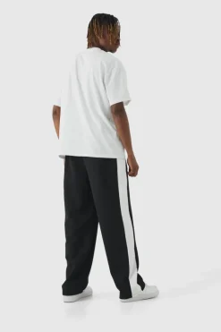 Tall Tricot Side Panel Embroidered Relaxed Fit Trousers