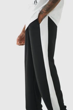 Tall Tricot Side Panel Embroidered Relaxed Fit Trousers