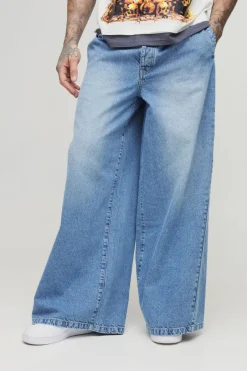 Tall Twist Seam Pleat Wide Leg Jeans
