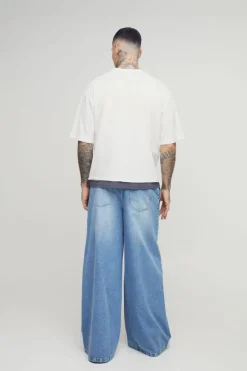 Tall Twist Seam Pleat Wide Leg Jeans
