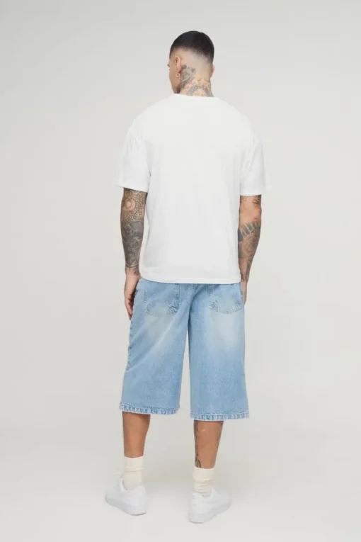 Tall Washed Distressed Hem Jorts