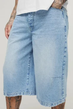 Tall Washed Distressed Hem Jorts