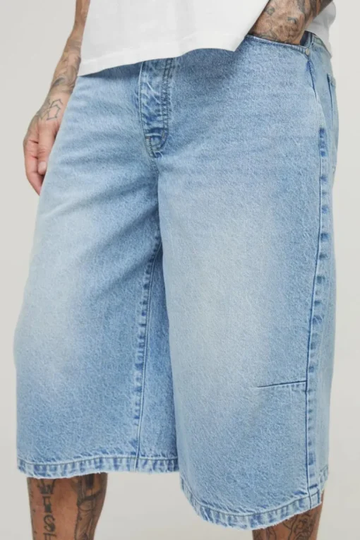 Tall Washed Distressed Hem Jorts